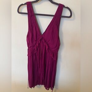 Free People Sleeveless Maxi Dress in Deep Magenta